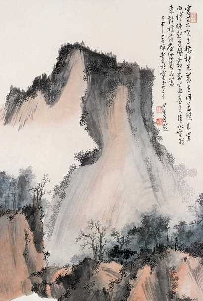 溥心畬 1932年作 秋光万里图 立轴